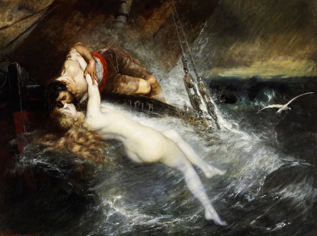 AcademiaAesthe1's tweet image. The Kiss of the Siren (1882)
Gustav Wertheimer (Austrian, 1847-1902)
