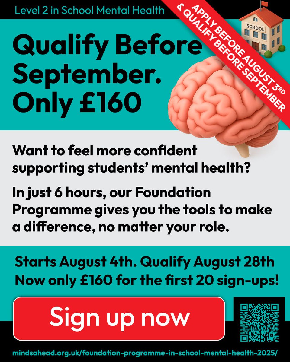 Minds_Ahead's tweet photo. 🎓 What a difference one course makes!

Sign up now, you will thank yourself later, for sure:
👉 https://t.co/ljvzdh0mjo 

#SchoolMentalHealth #MindsAhead #Level2Qualification #TeacherTraining #PastoralSupport #StudentWellbeing #MentalHealthAwareness #CPDThatMatters https://t.co/NrNCHYcVpe