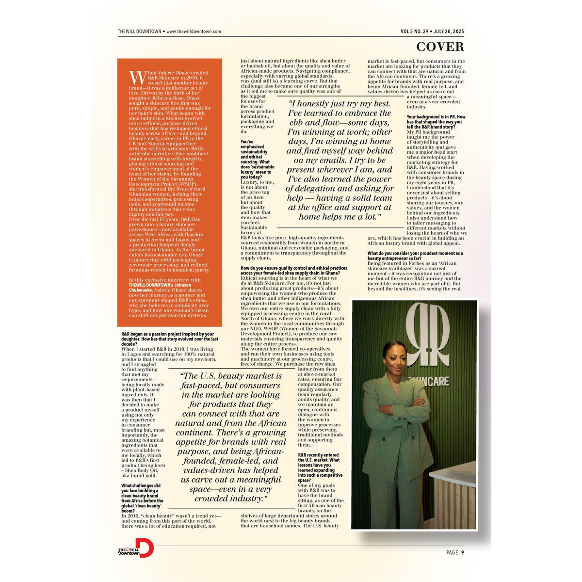 In 2010, Valerie Obaze turned a mother’s need into a clean beauty legacy. 🌿

From Lagos to the world, R&amp;R’s liquid gold—Shea Body Oil—was just the beginning.

Her journey into sustainable, African-made beauty is one to read.
📖  linktr.ee/thewilldowntown