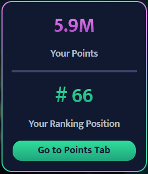 It was harder in the last days to gain points on <a href="/invariant_labs/">Invariant</a> due to $ES TGE and high volatility on $BITZ, but I still managed to gain some points.

It might take more than 1 week to reach top 50 as competition is fierce, but my next goal in sight is 10M points