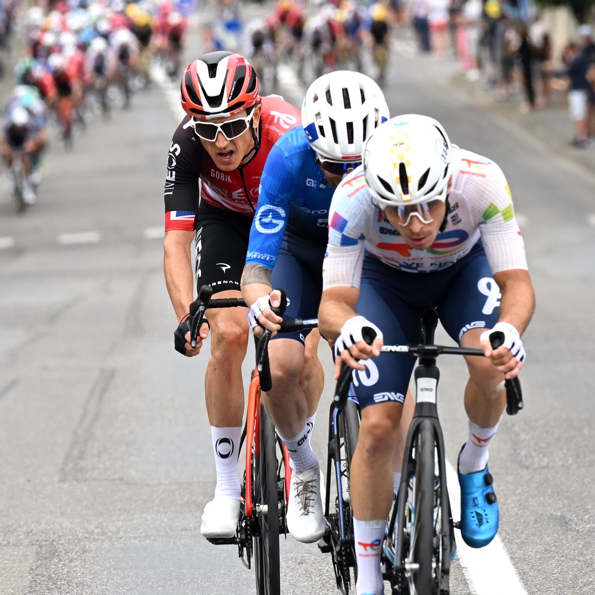 GeraintThomas86's tweet image. So happy for @ThymenArensman. What a ride mate 🙌 The whole team deserved that. Seven stages to go, we’ll keep hunting 👌 #TDF2025