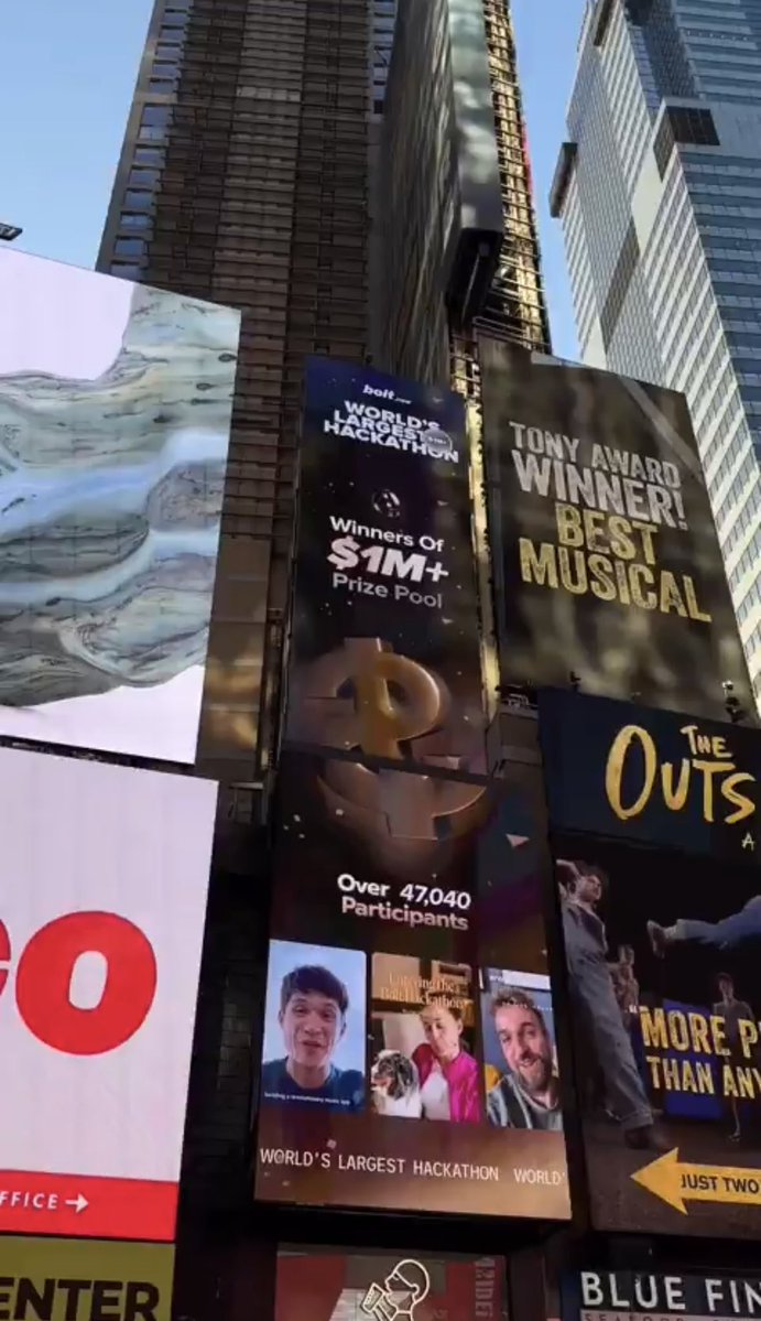 joeytadiar's tweet image. My face ended up on @boltdotnew’s billboard on Times Square 😆