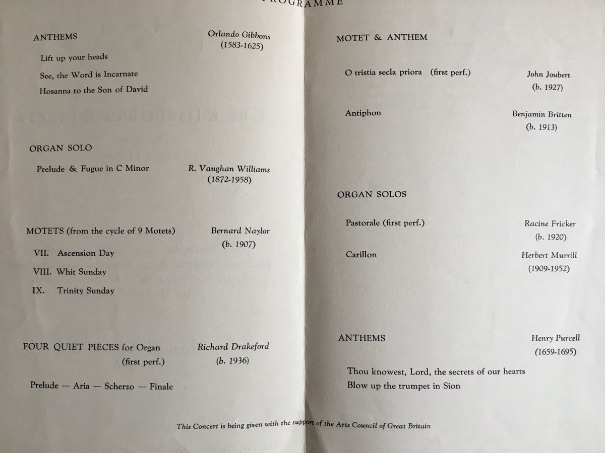 annajoubert's tweet image. Thinking of Roger Norrington, I remembered finding this programme from 1959 among Dad’s things. Roger, a tenor listed here, must have been 25 years old and performing in this very enterprising concert.  #RogerNorrington