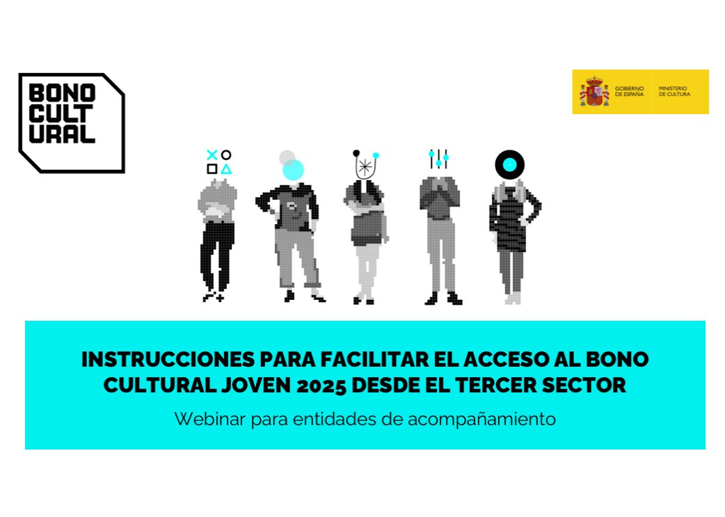 Plataforma3sect's tweet image. ▶️ Ya está disponible en nuestra web el webinario informativo:
«Cómo facilitar el acceso al Bono Cultural Joven desde el #TercerSector».
plataformatercersector.es/webinario-como…