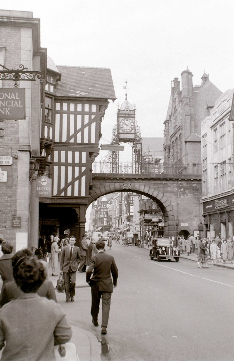 allhailtwit's tweet image. Chester, 1960. I post photographs taken by me since 1954. 180 unique historic street scenes of the UK and Ireland are included in my book "Forgotten Times" to be published soon. A limited number available to pre-order from Amberley Publishing. #Chester