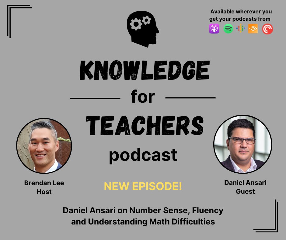 learnwithmrlee's tweet image. LATEST EPISODE
I loved this conversation with Professor Daniel Ansari—an expert who brings clarity to how kids really learn maths.
We dive into:
✔️ Subitising vs groupitising (and why the distinction matters)
✔️ Why fluency isn’t just about speed
✔️ The crucial role of spatial…