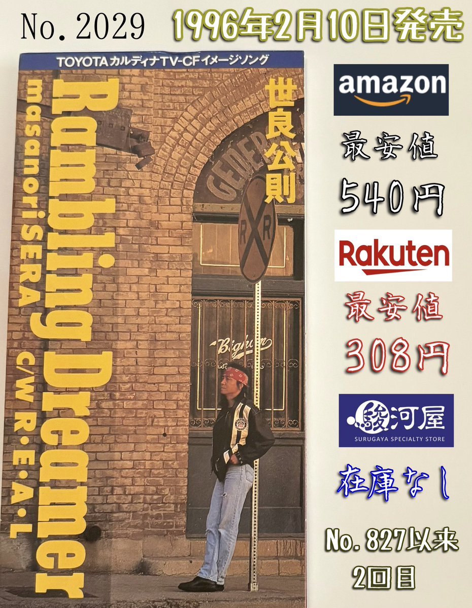 Windjdj's tweet image. 世良公則 / Rambling Dreamer (1996年発売)
"放浪性の夢想家"
ついに参院選の開票速報が始まりました。
世良公則は明日はどっちだ。#1日1枚8cm