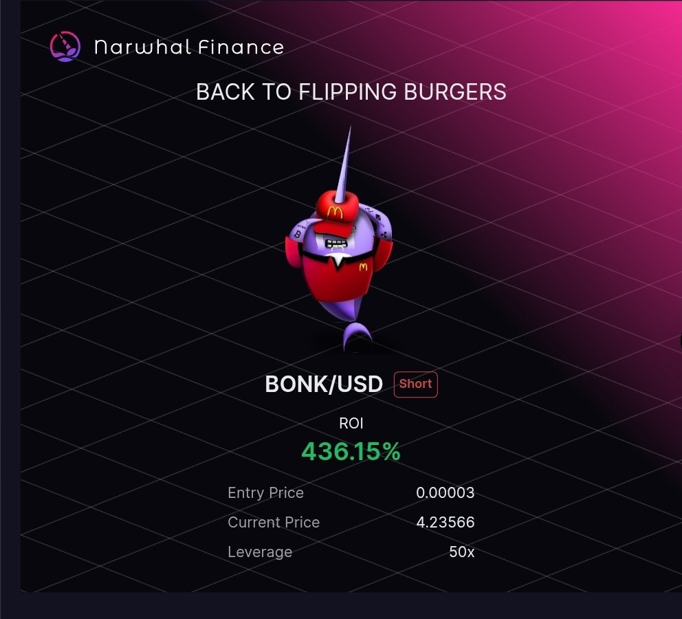 0xKvnq's tweet image. over the past weeks, I've been longing BONK on Narwhal Testnet, made some cool roi (on testnet, kek), and noticed the pump tied to community hype, BONK DAO’s big token burn, and Solana ETF filings!
Join me let's trade (test) their product
@Narwhal_Finance
#TradeOnNarwhal