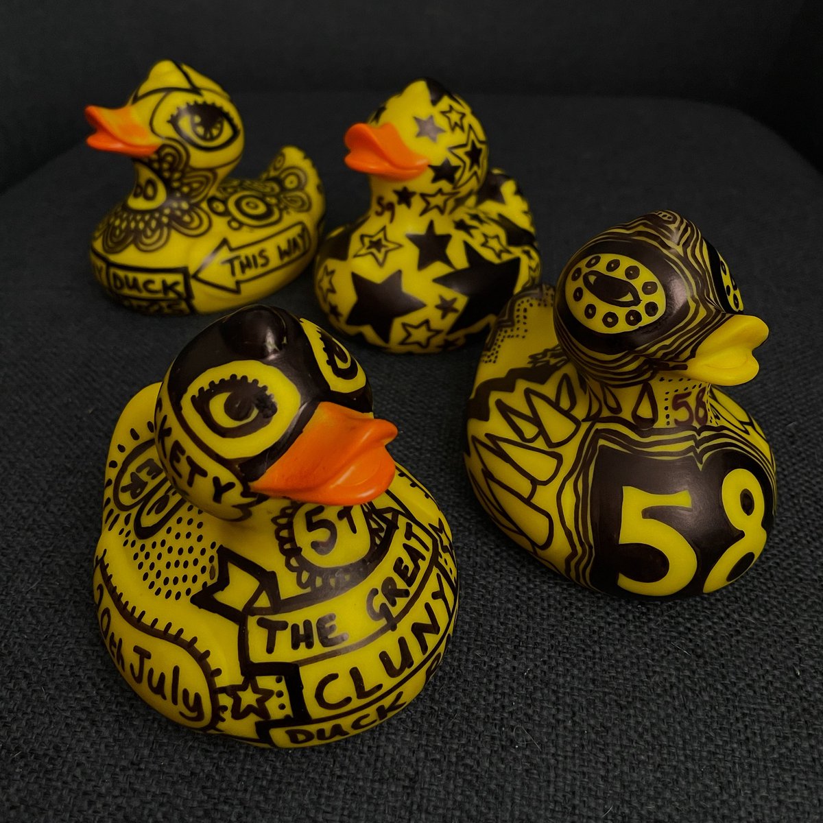 Jim Edwards (@jimedwardsart) on Twitter photo The 11th annual @theclunynewcastle Duck Race will be on later today. We’ve got our flock ready. 
The gathering of the ducks will be at 11am, best dressed duck judging at 1pm, duck race at 2pm. 
I’m in the studio from 11am-2pm, enough time to make the race down the Ouseburn. The 11th annual @theclunynewcastle Duck Race will be on later today. We’ve got our flock ready. 
The gathering of the ducks will be at 11am, best dressed duck judging at 1pm, duck race at 2pm. 
I’m in the studio from 11am-2pm, enough time to make the race down the Ouseburn.