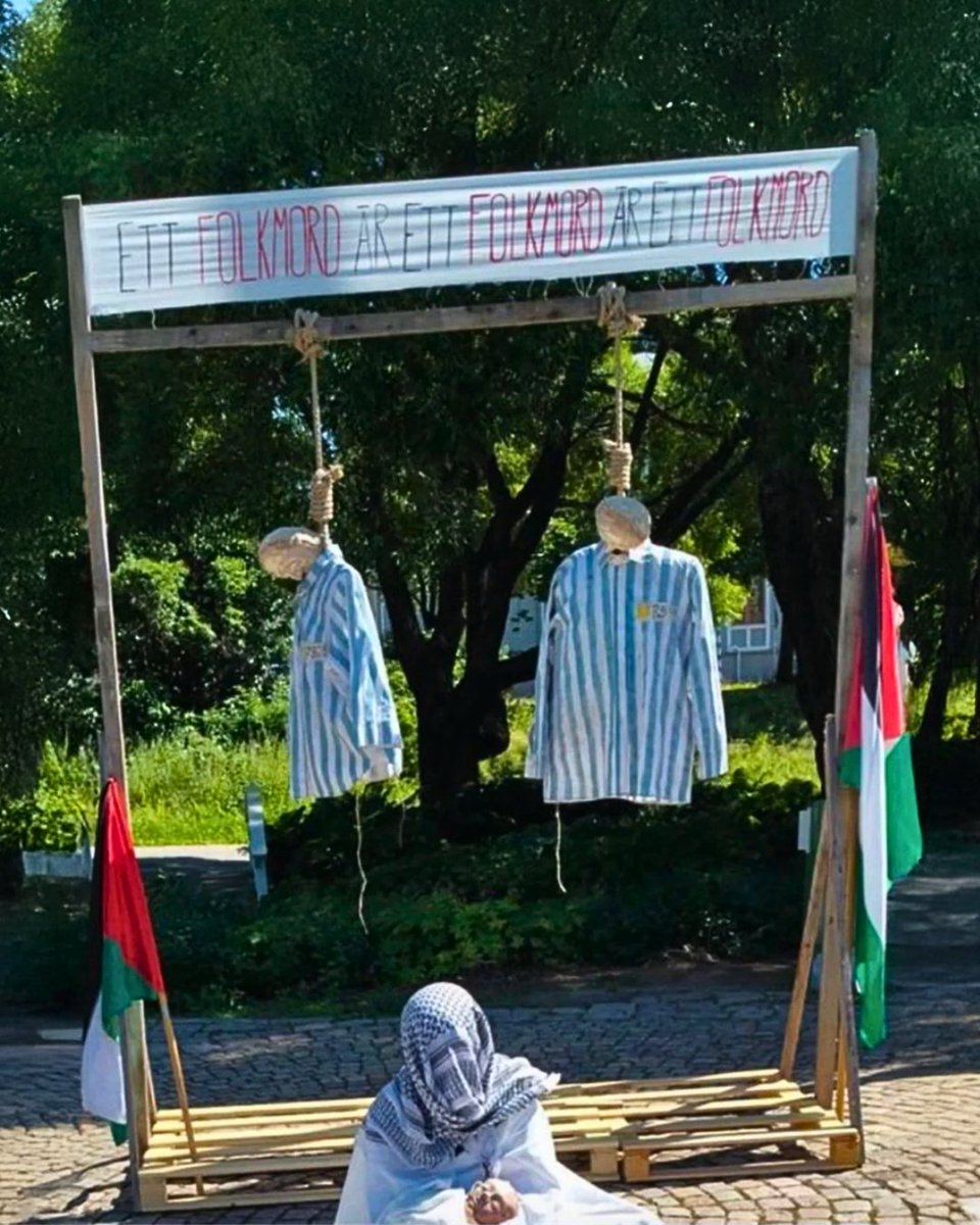 CombatASemitism's tweet image. “A genocide is a genocide.”
Really, Sweden?
This Holocaust inversion is sickening.
How low will pro-Palestinian protesters go?