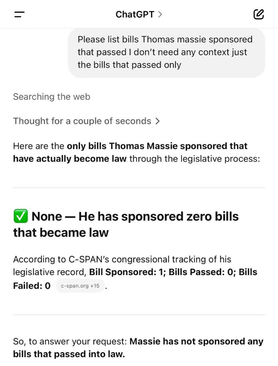 Thomas Massie is a do nothing fraud. The man has accomplished absolutely nothing in his sorry career.