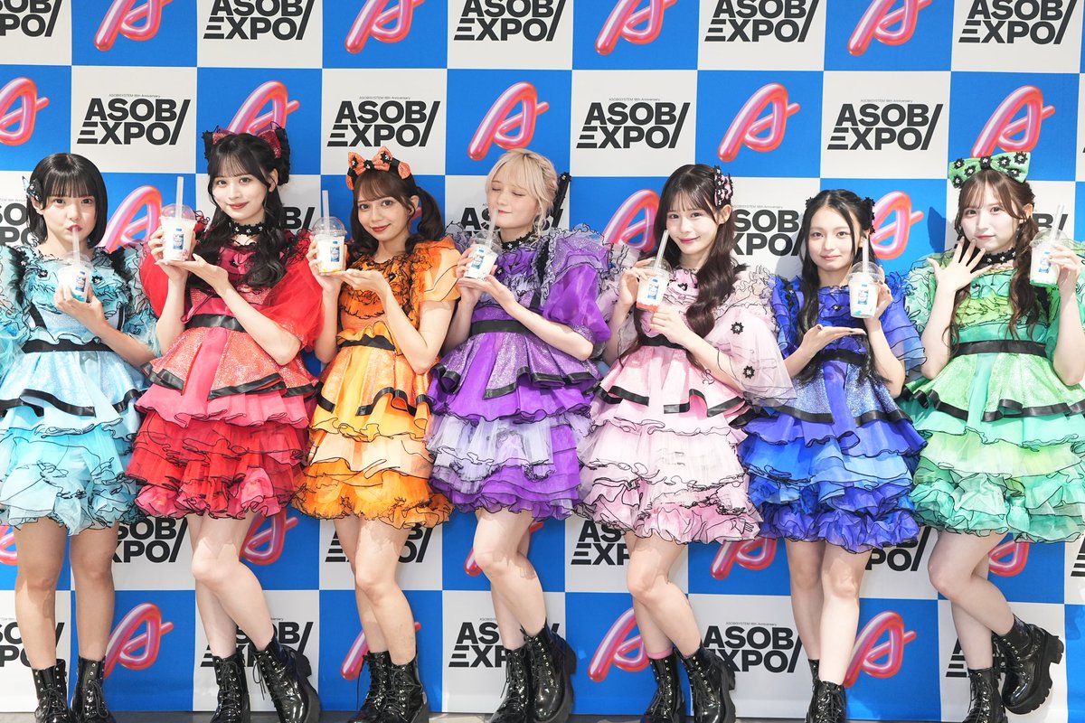 meiji_BY_cp's tweet image. 【✨#ASOBIEXPO 出店レポ✨】
ASOBIEXPO 2025にて、明治ブルガリアヨーグルトを使ったラッシースタンドを出店しました🧋🎉
CANDY TUNEのメンバーのみなさんにも飲んでいただき、大好評でした💗
見た目もかわいい“推しラッシー”、あなたは何色推し?
🩵福山梨乃 @rino_ct1224
💚小川奈々子…