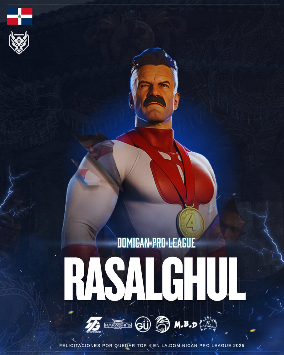 Damos una gran felicitacion a nuestro Omni Man favorito, <a href="/RasAlGhul_FGC/">❛ ❛ 𝙍𝘢͟𝘴͟𝘢͟𝘭͟𝘨͟𝘩͟𝘶͟𝘭 🇩🇴</a> felicidades FAM por tu cuarto lugar en la Domican Pro League, vamos por más 🐲🔥