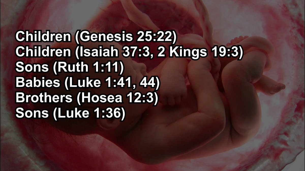 HeWantsFruit's tweet photo. @sgruber91 @jamestalarico The Texas Rep is easy to refute because the Bible explicitly and repeatedly defines unborn children with the exact same Greek/Hebrew words for born children and thus are protected by the sixth commandment, which Caesar has a duty to legislate. https://t.co/e4aeH8uIYB