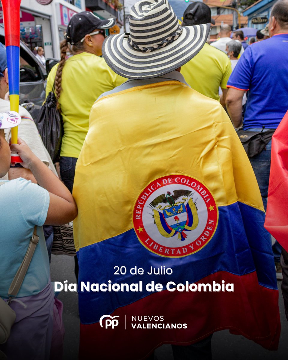 NuevosVal_PPCV's tweet photo. 🇨🇴🤝🇪🇸 Desde @nuevosval_ppcv trasladamos nuestro saludo a #Colombia en la conmemoración de su #DíaNacional. 

🫂 Un abrazo especial a los #Colombianos residentes en la #ComunitatValenciana, una comunidad con impacto económico, social y cultural en la región. https://t.co/4ASyM8g3d8