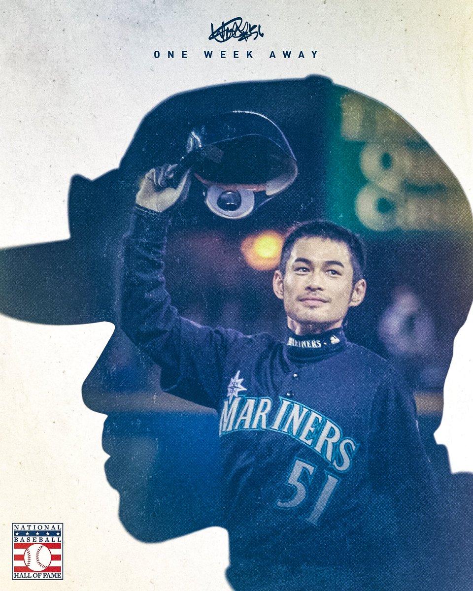 Just one more week until Ichiro goes into the Hall of Fame! #IchiroHOF
