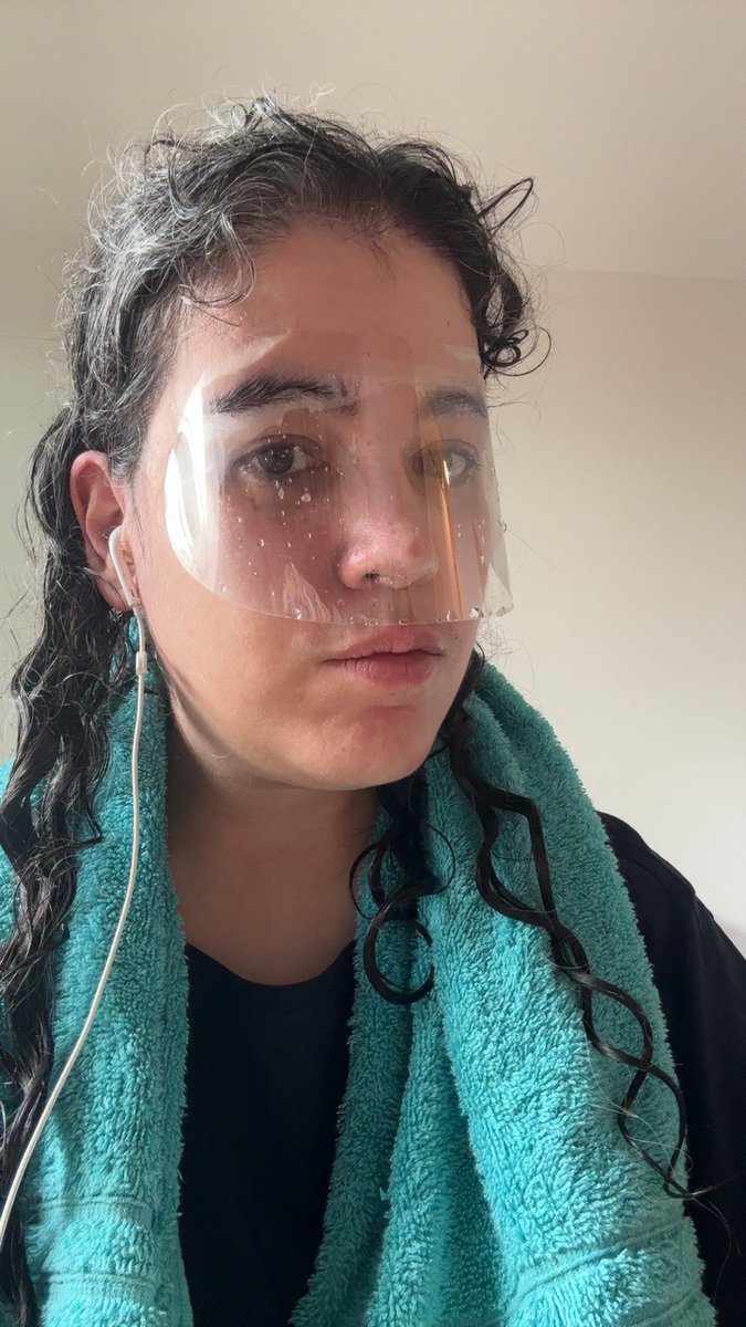 🤣😂 no stop , well least my eyes didn’t get wet (I’ve dry eyes and water in my eyes makes symptoms worse) , and I can’t tip my head back cos brain disorder and other head issues. I do look funny though 😂🤣. I have a wet room with a seat cos I’m disabled so no bath .