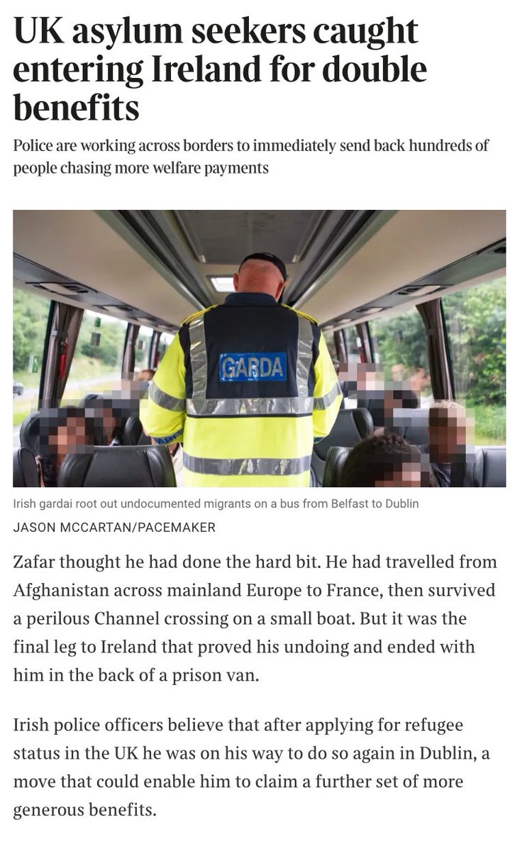 Fake refugees are being taught by NGOs to come to Ireland from the U.K. and collect double the benefits.

8 fake refugees were caught and one was fleeing the north to escape a serious sexual offence. 

This is Sinn Féin’s legacy. They’re facilitating this human trafficking.