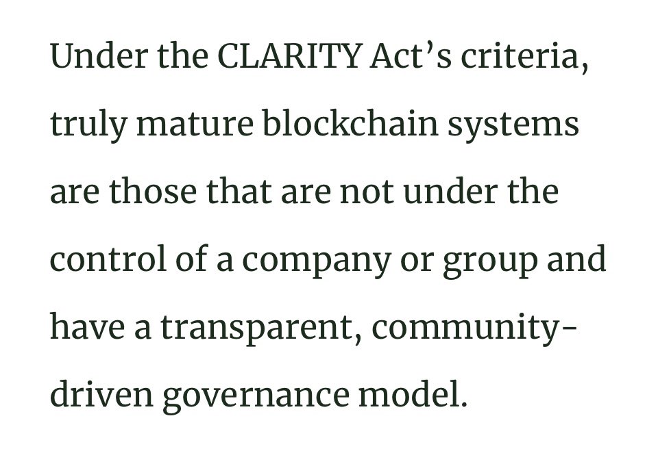 0xRobbStack's tweet image. Is $ATOM a commodity now?
If we look at the history of Cosmos Hub, it might be the most qualified blockchain under the CLARITY Act.
No one comes closer to the evolution of the Hub under its decentralized governance model.