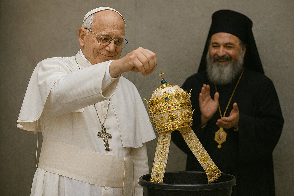 BigModernism's tweet photo. The Roman Primacy Betrayed: Another Week with Leo XIV
A week of Orthodox flattery, liturgical gaslighting, Byzantine appeasement, and strategic silence on schism
Link in Comments.
#PopeLeoXIV #PapalTiara #TradCath #CatholicTwitter #Ecumenism #OrthodoxCatholic #VaticanII #ChurchCrisis #TraditionvsModernism #LiturgicalAbuse