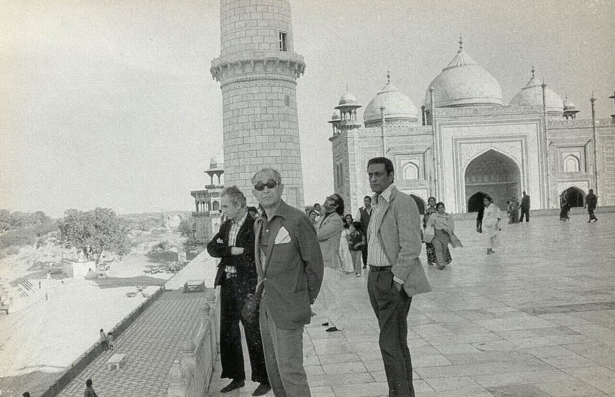 So many legends in the frame Antonioni,Kurosawa,Ray at the Taj for me the fourth legend who is between Kurosawa and Ray  looking up is …P.K.Nair “Celluloid Man”who showed us their films and changed my life… so there are 4 legends in this image…..January 1977.