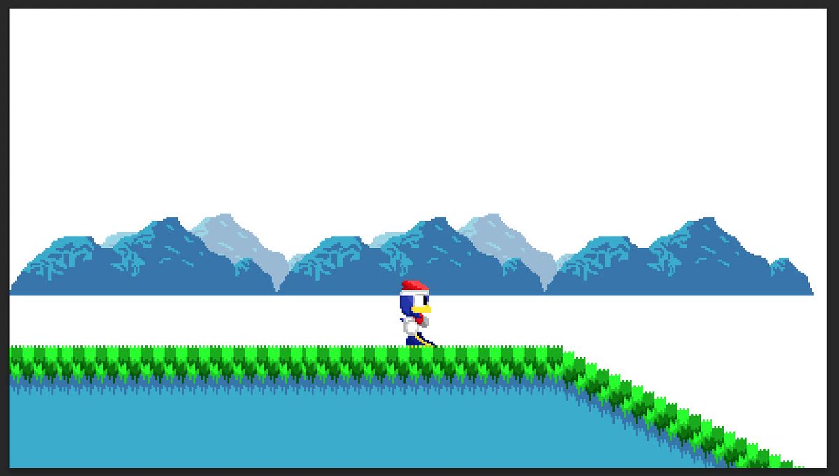 GVwGbfH2RsMBSxd's tweet image. HOORAY!!!!! I finally learned how to draw mountains yuhu correctly for the first time!!!!! All that's left is to choose a background palette and finish drawing a couple of sprites!!!!!
#AndyrrotTheSurgestBird #GameDevelop