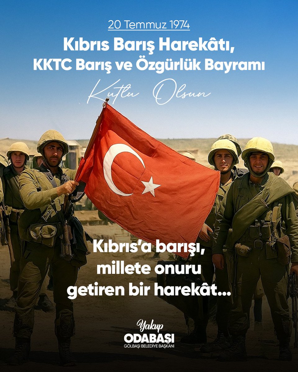 Kıbrıs’a barışı, millete onuru getiren bir harekât…

Kıbrıs Barış Harekâtı’nın 51. Yıldönümü ve  KKTC Barış ve Özgürlük Bayramı’mız Kutlu Olsun!