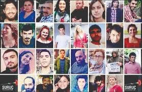 10 yıl önce bugün Suruç’ta 33 pırıl pırıl insan öldürüldü. 

Ne failler, ne de onların arkasındakiler ceza aldı. 

Bu yaklaşım istisnai değil, bir politikanın parçasıydı.

Diyarbakır mitingi, Reyhanlı, Gaziantep düğün saldırıları ve Ankara Gar Katliamı’nda olduğu gibi…

•Sadece