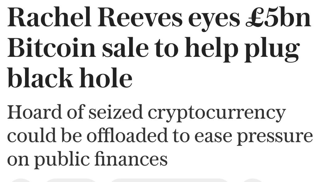 LNallalingham's tweet image. 🚨 Rachel Reeves is about to repeat one of the dumbest economic blunders in British history.
Labour sold our gold at record lows. Now they want to sell our seized Bitcoin—worth £5bn today—for a quick cash grab… even though forecasts show it could be worth £50–100bn in a decade.…