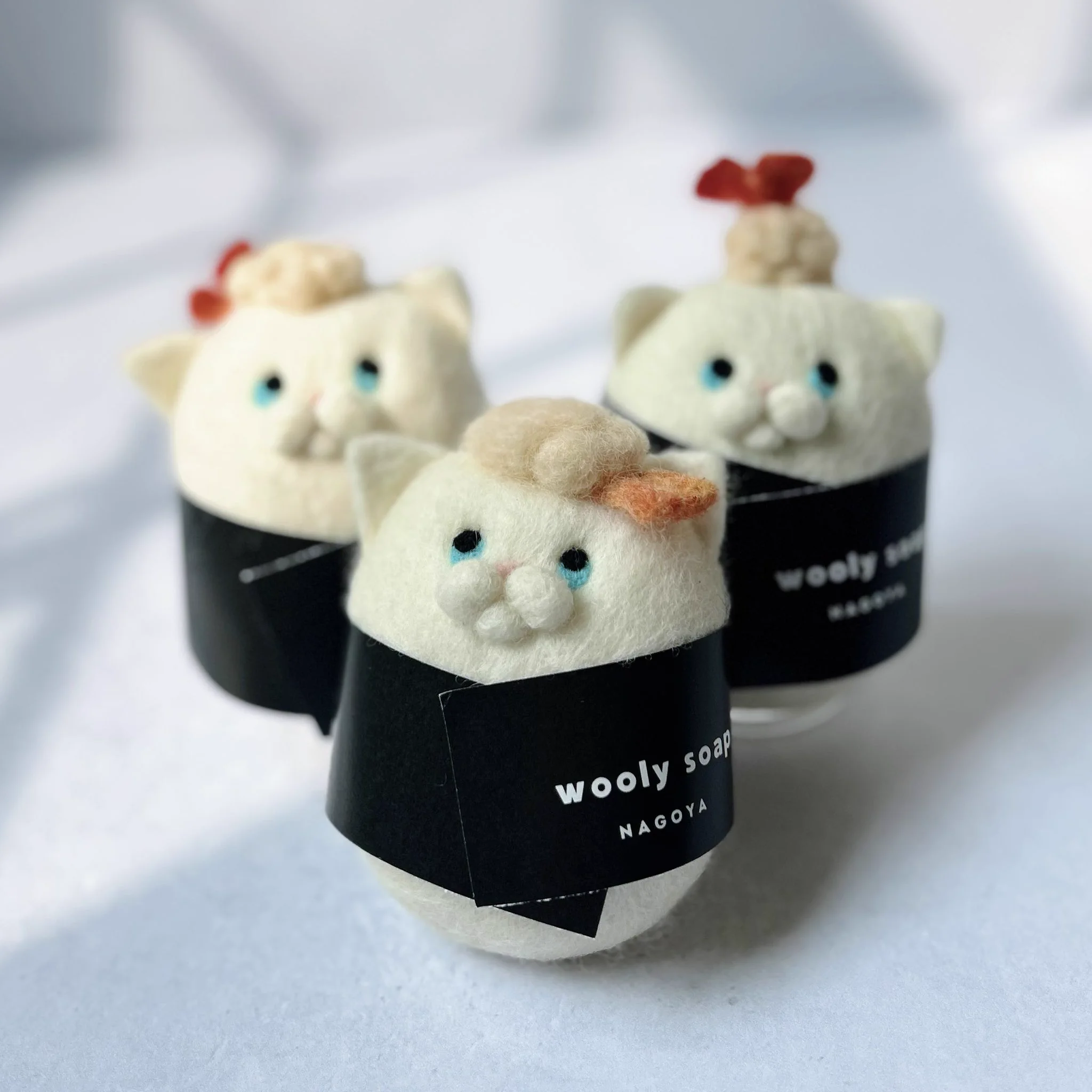 wooly morly ねこせっけん 羊毛フェルト 猫 wooly soap 羊毛フェルト 石鹸 猫 ぬいぐるみ マスコット wooly morly
