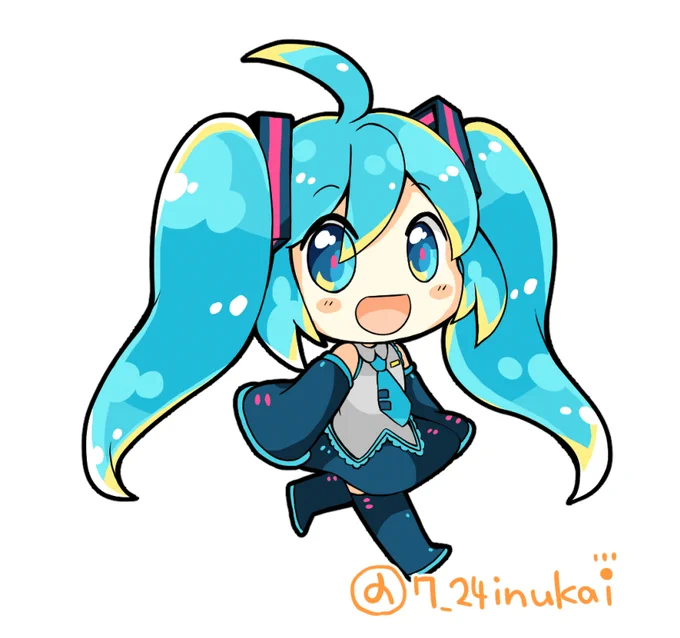 【#犬飼さんの毎日ミニキャラ】 「初音ミクぐらふぃコレクション謎の音楽すい星」( のエイプリルフール企画(個人的なファン企画です)のグッズイラストです。 #ミクコレありがとう! ▼ミクコレカフェ&ミクコレカフェ本