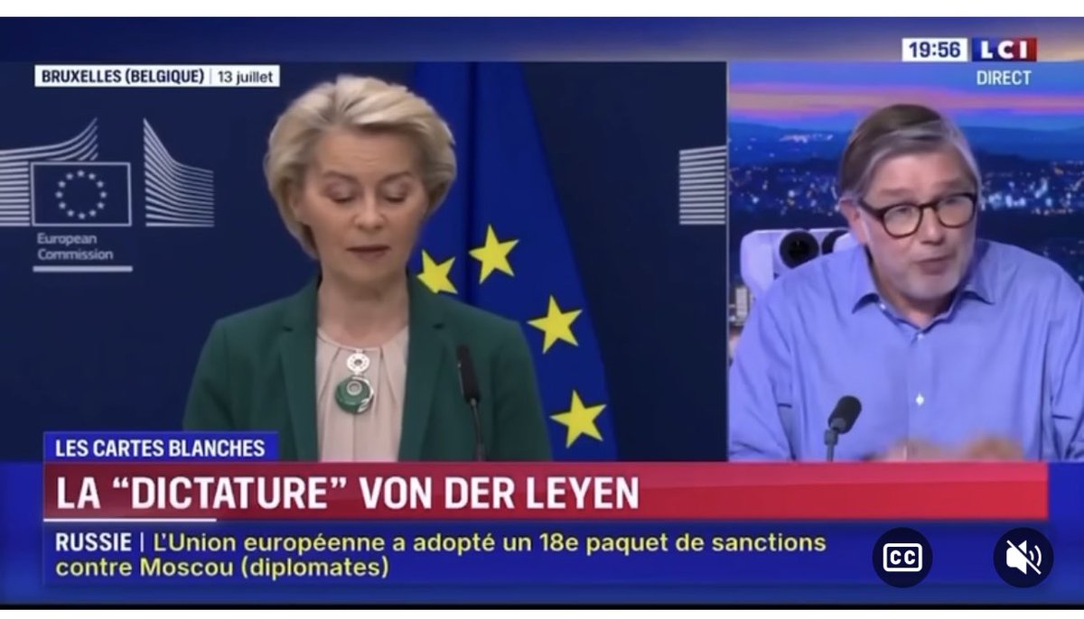 CharretChristo1's tweet image. LE QUATRIÈME REICH
Le vent semble tourner : même sur LCI on évoque maintenant « la dictature von der Leyen » !
« Von der Leyen a concocté le nouveau budget de l’UE, de 2000 milliards d’euros (!), seule avec 2 collaborateurs et c’est tout ! »