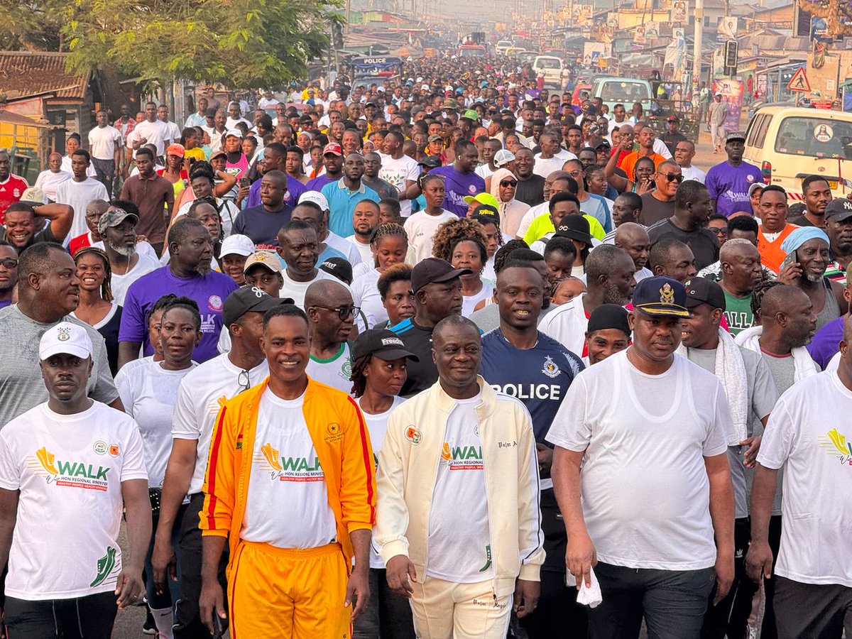 Thank you, Western Region, for making the inaugural 'Walk with the Honourable Regional Minister' a resounding success.

We look forward to your continued support in future editions as we unite to drive regional development.