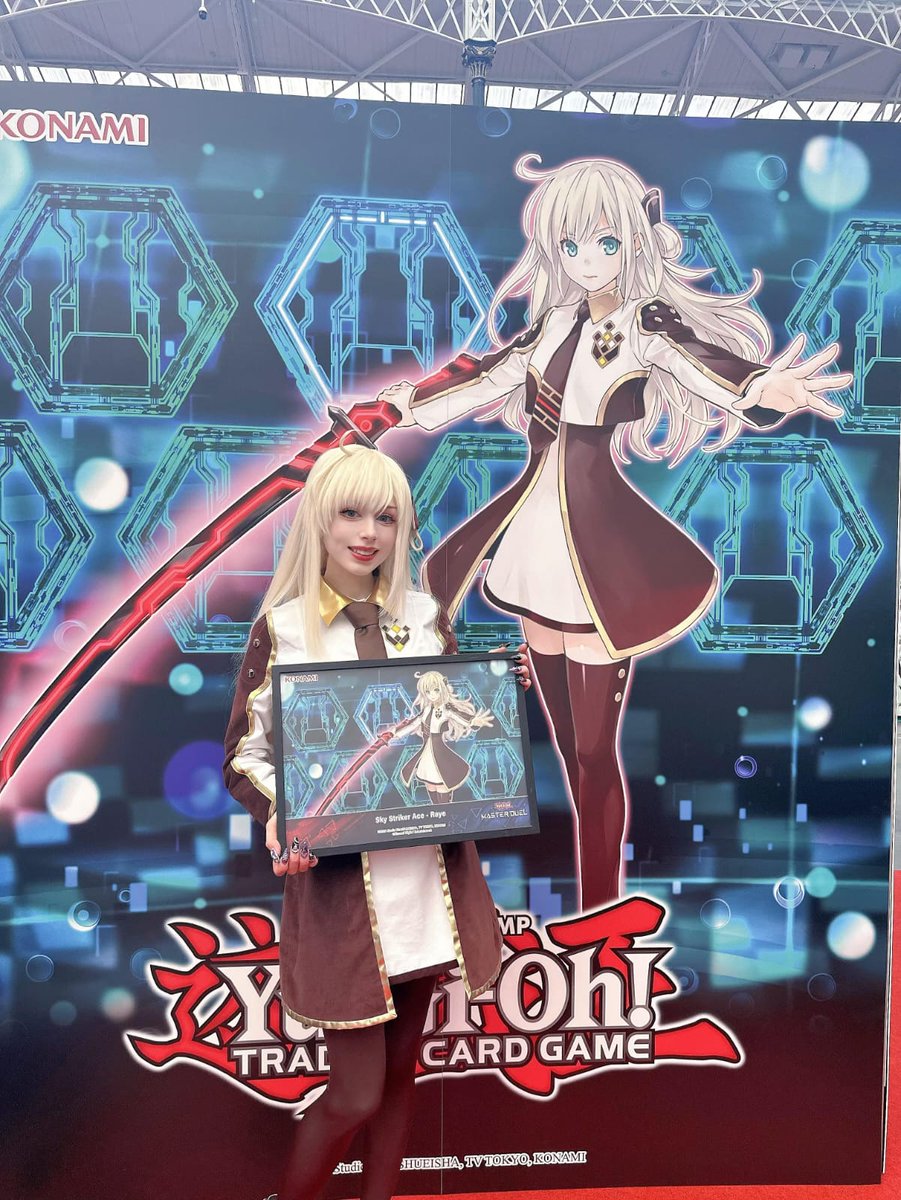 YGOMasterDuel's tweet image. Which is your favourite Sky Striker Monster?
I think we know @AnaelicCosplay's.. but you can ask her yourselves, today at our #hyperjapanfestival2025 booth!
Play #YuGiOhMASTERDUEL and get a free poster!