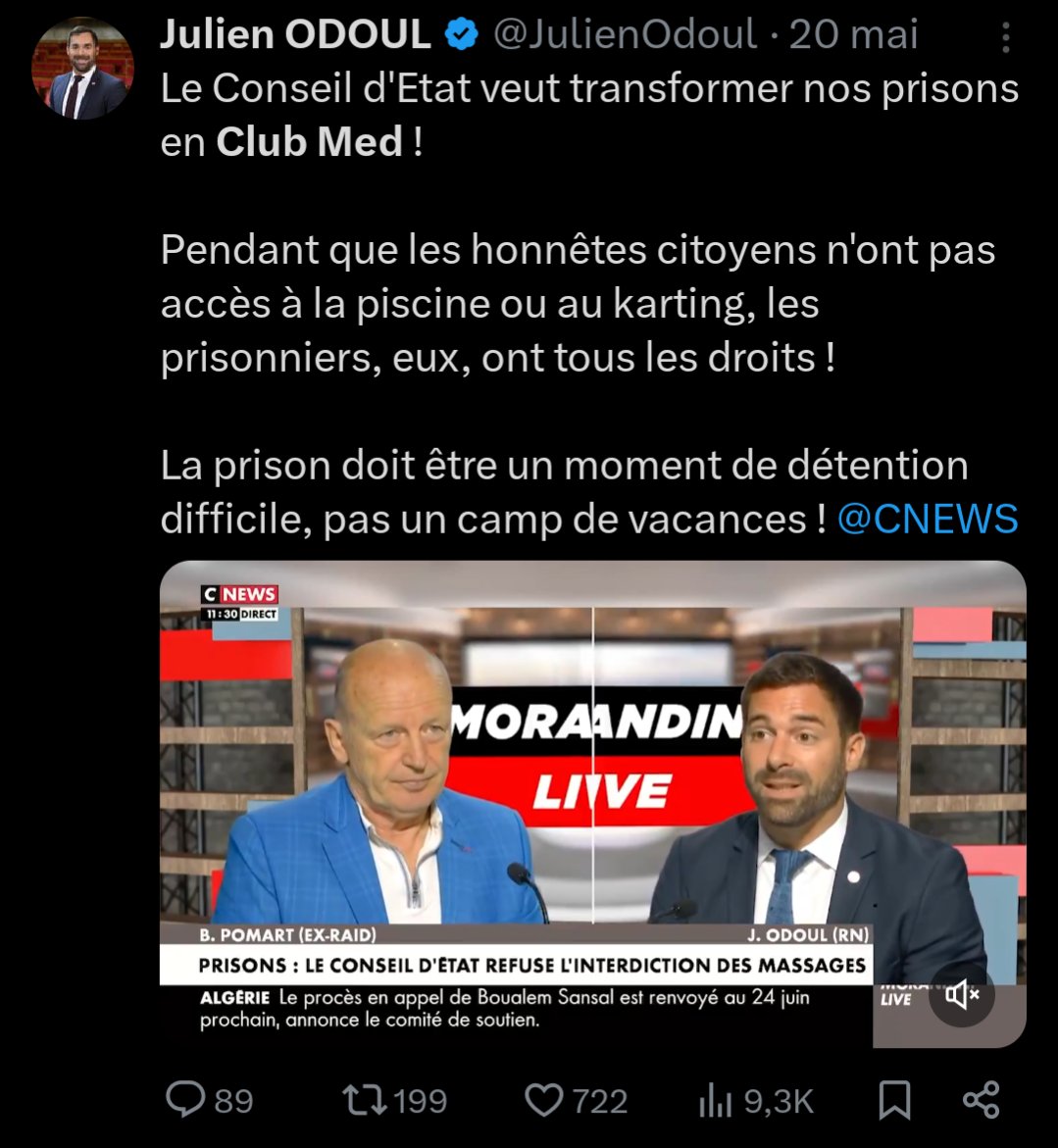 Je croyais que la prison c'était le Club Med ?
