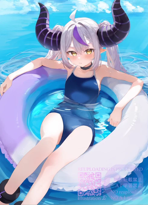 『水着ラプ様wip3』 #laplus_artdesu