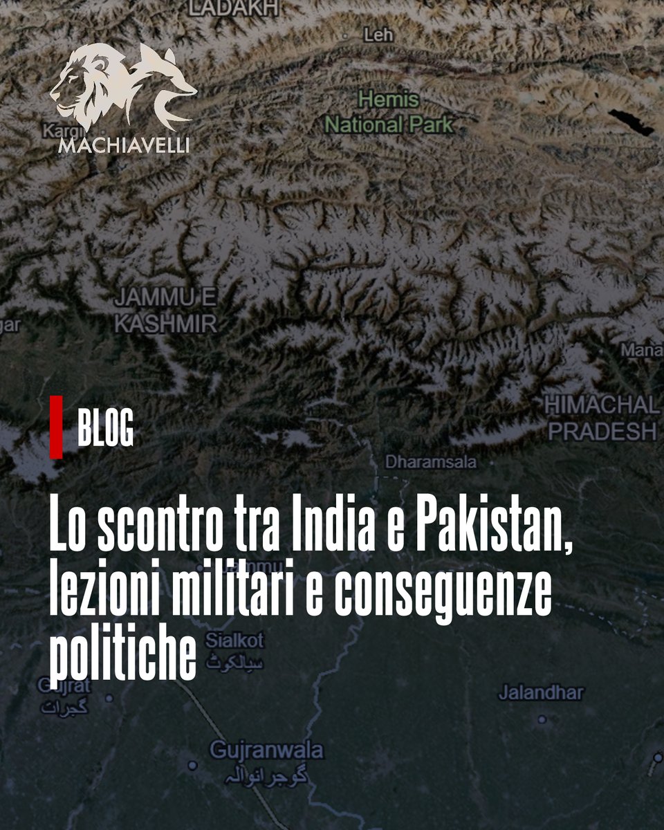 Machiavelli_it's tweet image. 💻 BLOG - Lo scontro tra India e Pakistan, lezioni militari e conseguenze politiche
✍️ di Giovanni Chiacchio
🇮🇳💥🇵🇰 India e Pakistan hanno vissuto il più duro confronto militare dal 1999. Un conflitto che ha rivelato la debolezza di Nuova Delhi, il ruolo degli USA e l'importanza…