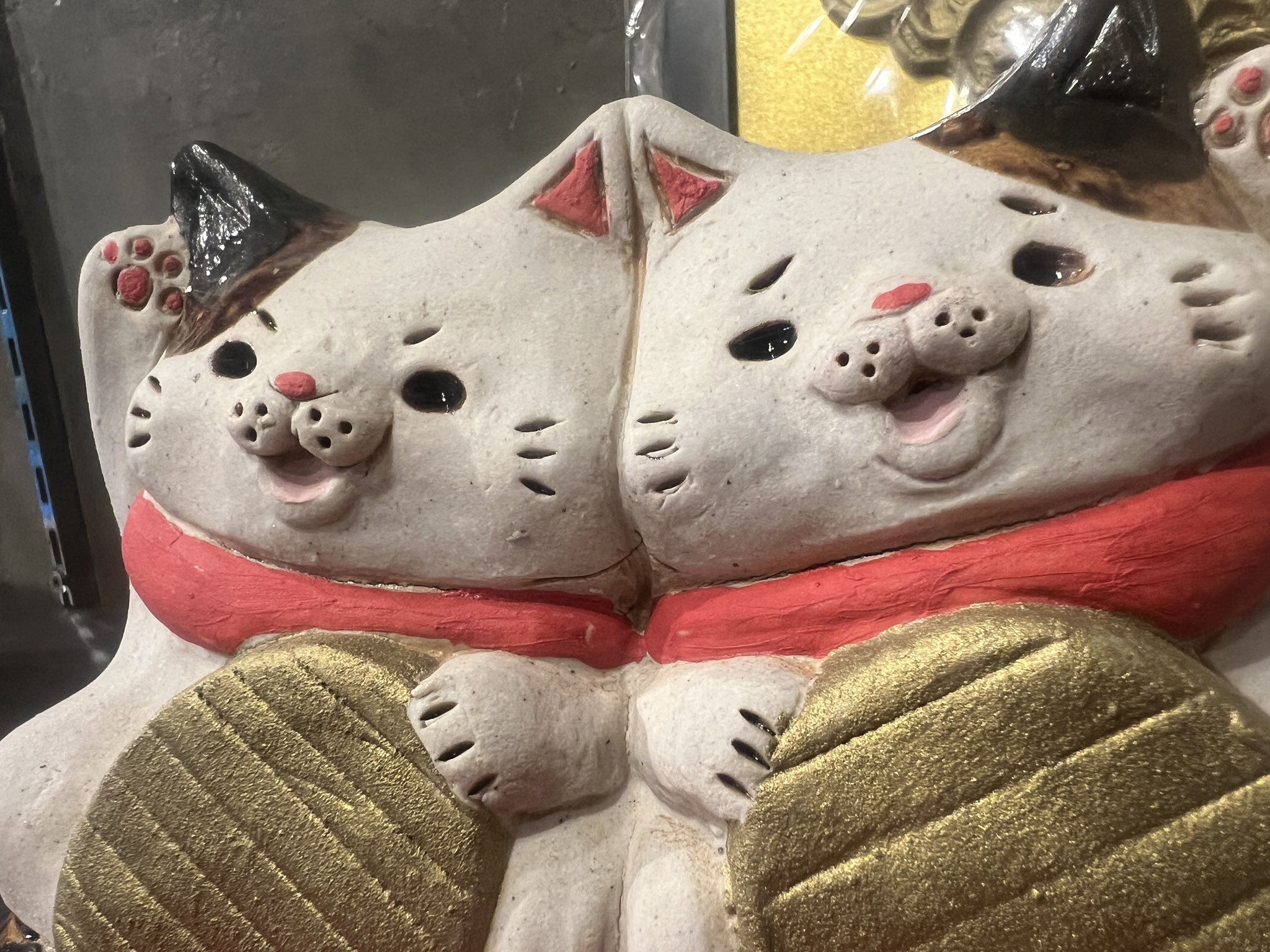 青色の猫型陶器イタリア製 FLAVIA MONTELUPO 幾何学模様 「ネコ」 青色の猫型陶器イタリア製 FLAVIA MONTELUPO 幾何学模様 「ネコ」