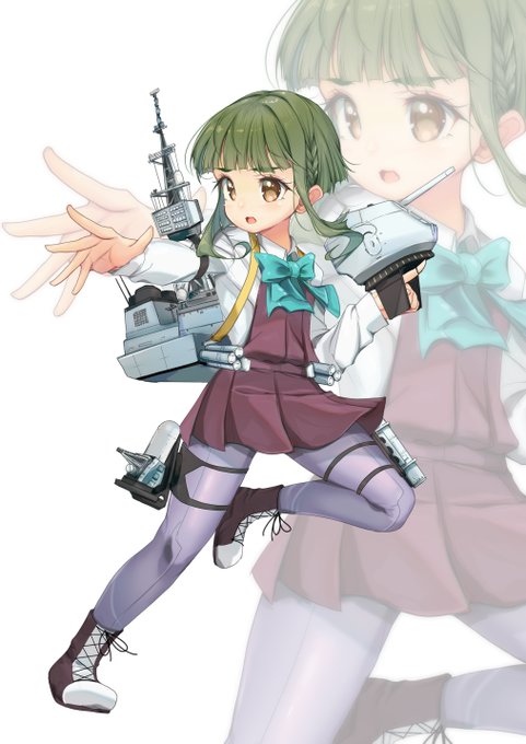 昨日生たかなみ見てきたので、一昨年描いた護衛艦装備高波ちゃんを再掲しとこ 