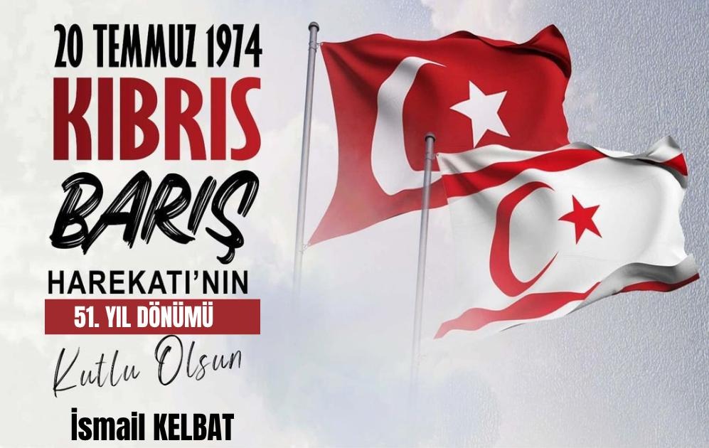 Kıbrıs Barış Harekatı’nın 51. yıl dönümünde, Kuzey Kıbrıs Türk Cumhuriyeti'nin 20 Temmuz Barış ve Özgürlük Bayramı Kutlu olsun.

 Barış harekatın mimarı merhum Başbakanımız Bülent Ecevit’i, kurucu Cumhurbaşkanı Rauf Denktaş’ı ve şehitlerimizi rahmet ve minnetle anıyorum.