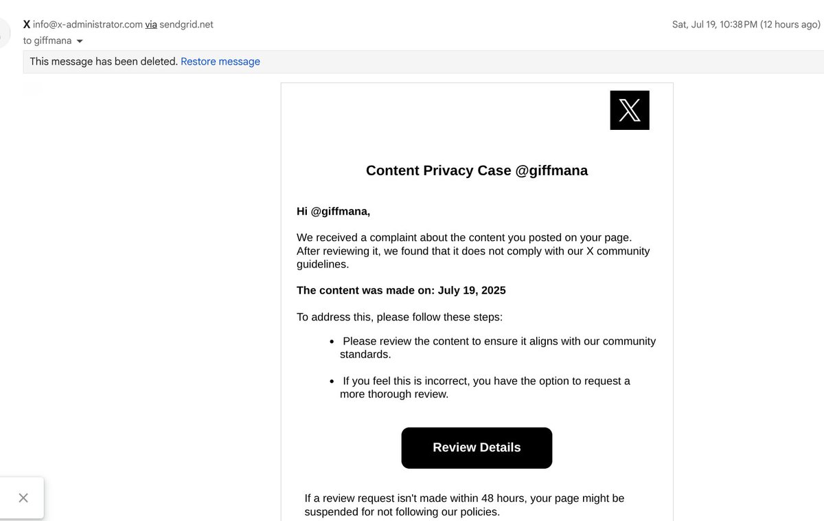 giffmana's tweet image. PSA: I'm getting these phishing emails almost daily now.
Don't fall for it guys, why do so many fall for it?
Just ignore it.