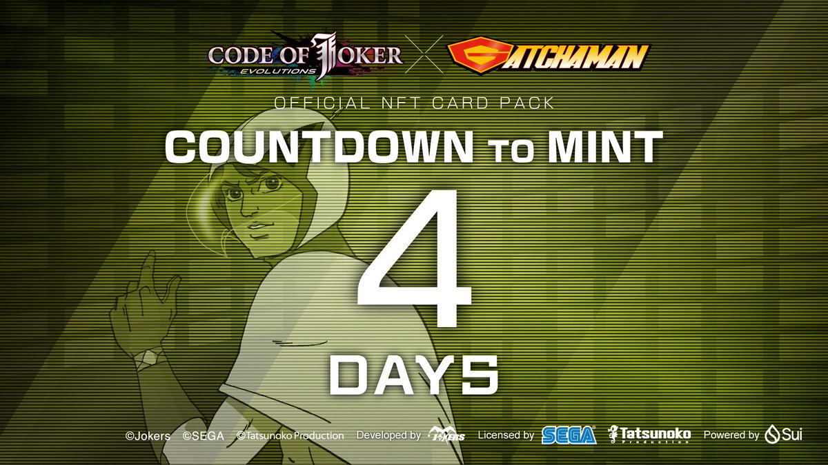 Project_Jcard's tweet image. ⏳ The final countdown has begun. Only 7 days left until The CODE OF JOKER EVOLUTIONS x GATCHAMAN NFT Card Pack Minting goes live! 🚀
Get ready for the ultimate collaboration. Don’t miss your chance to own the exclusive NFT card packs!!!! 🔥
Get whitelisted now:…
