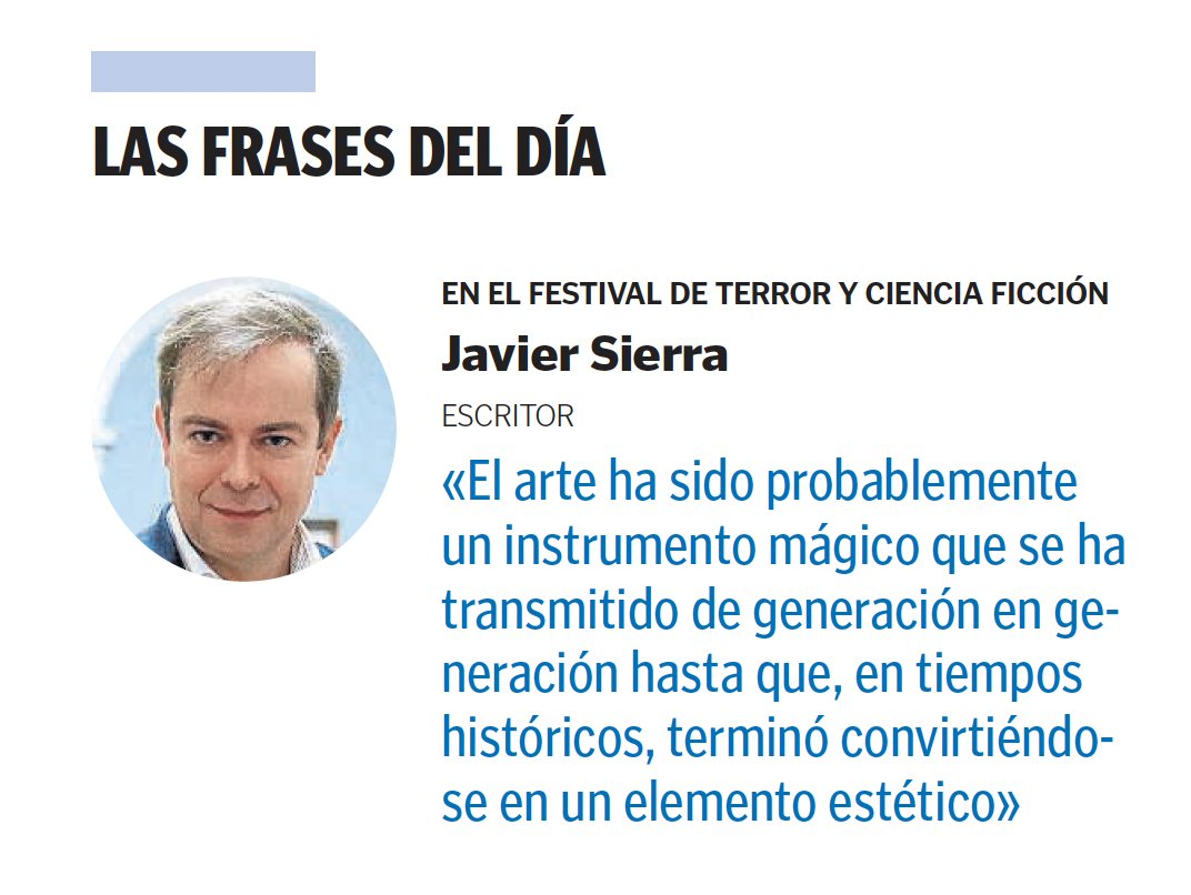 En su edición de hoy, <a href="/heraldoes/">Heraldo de Aragón</a> recoge como "frase del día" algo que expliqué en las sesiones del <a href="/festivalcelsius/">Celsius 232</a> en las que acabo de participar.