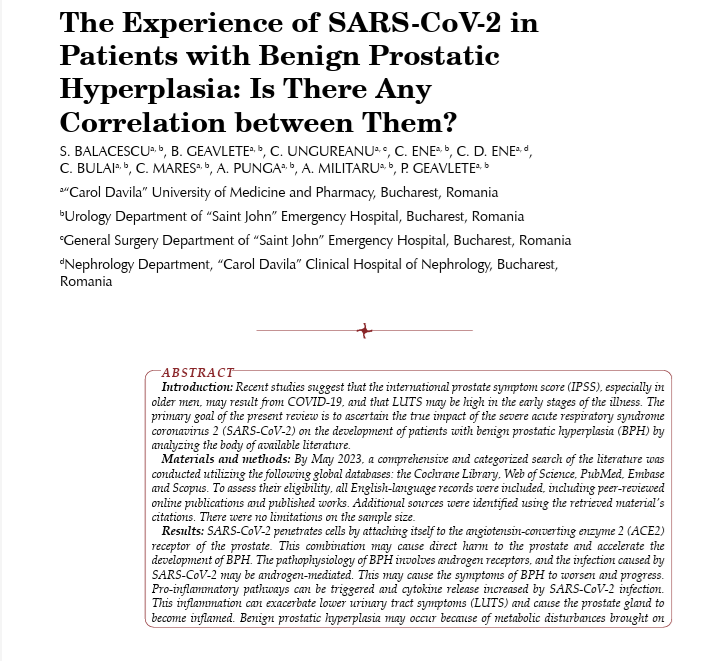 HarrySpoelstra's tweet image. The Experience of SARS-CoV-2 in Patients with Benign Prostatic Hyperplasia: Is There Any Correlation between Them?
🔥Teaser: Probably YES!
Review article:
➡️"SARS-CoV-2 penetrates cells by attaching itself to the angiotensin-converting enzyme 2 (ACE2) receptor of the prostate."…