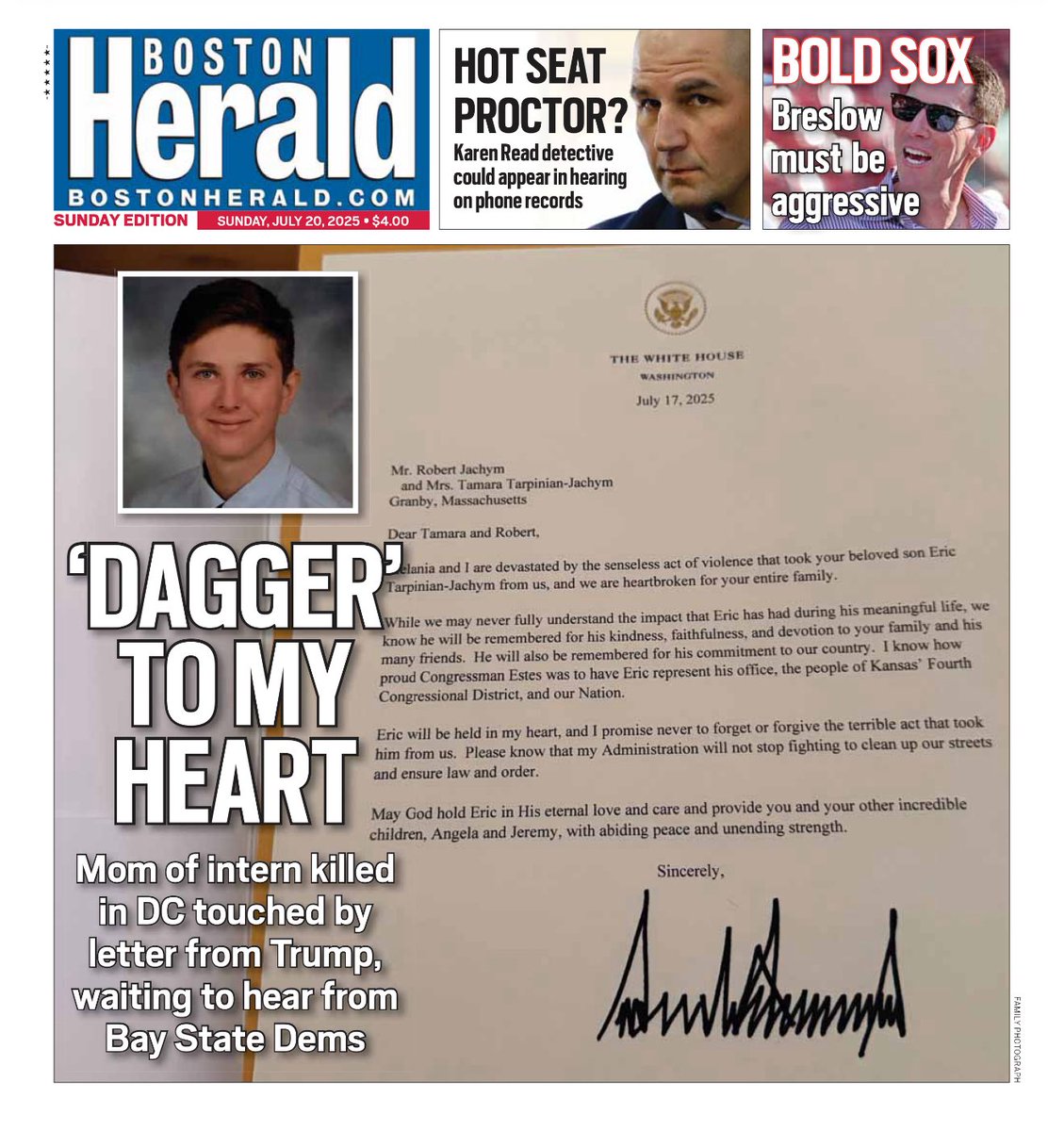 All Politics is Local with Jon Fetherston (@localpoliticsis) on Twitter photo Editorial: A Deafening Silence from Massachusetts Leaders as a Young Life Is Lost.
<a href="/MassGovernor/">Governor Maura Healey</a> should be ashamed.
On July 1st, Eric Tarpinian-Jachym a bright, 21-year-old UMass Amherst senior, summer aide to Congressman Ron Estes, and proud son of Massachusetts was senselessly Editorial: A Deafening Silence from Massachusetts Leaders as a Young Life Is Lost.
<a href="/MassGovernor/">Governor Maura Healey</a> should be ashamed.
On July 1st, Eric Tarpinian-Jachym a bright, 21-year-old UMass Amherst senior, summer aide to Congressman Ron Estes, and proud son of Massachusetts was senselessly