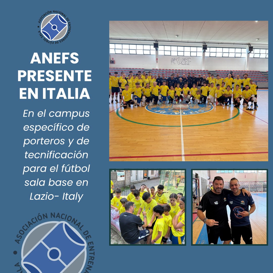 @anefsoficial presente en Italia.

⚽ Seguimos llevando el fútbol sala más allá de nuestras fronteras.

A través de nuestro delegado en Italia, Fabio Ramón Casalucci, ANEFS participó en el campus específico de porteros y tecnificación para el fútbol sala base en Lazio, Italia.