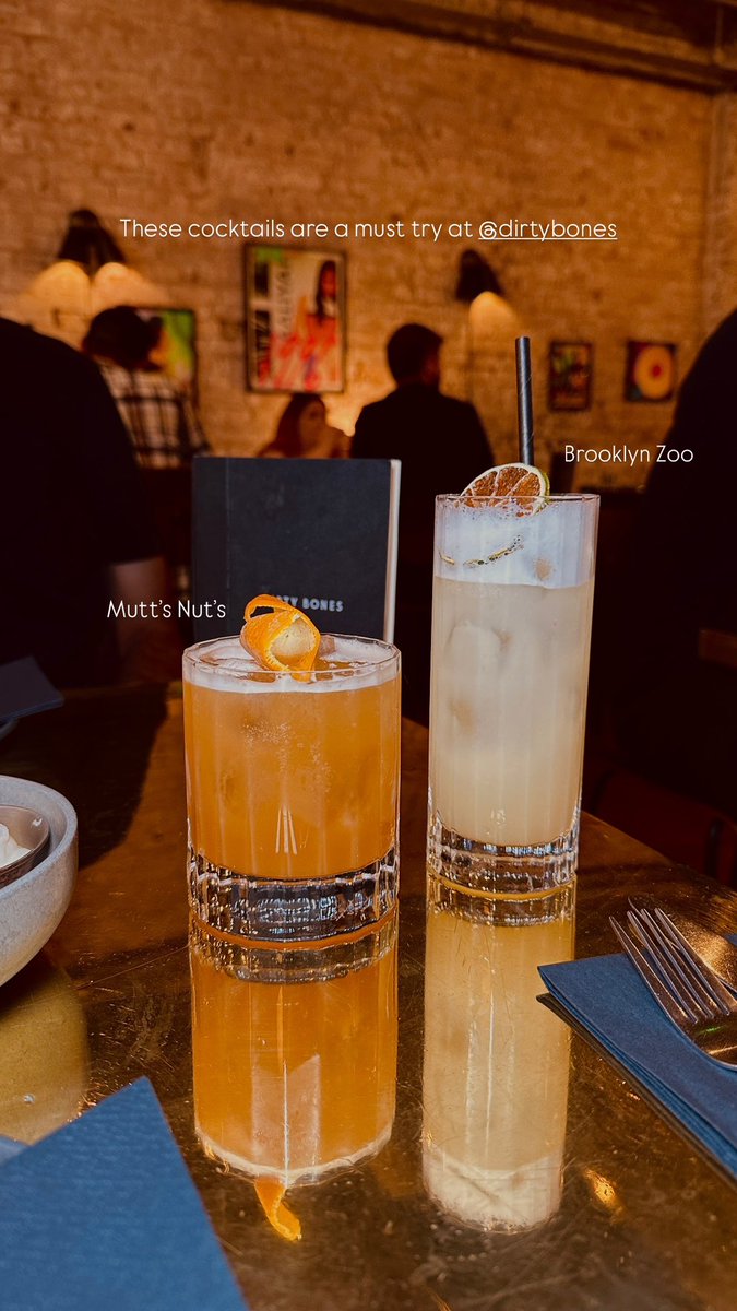 When the heat’s up, we pour heavily. Mutts Nutts &amp; Brooklyn Zoo only at Dirty Bones—cocktails so cold they got their own flow. 💥🍹
#cocktailculture #WeekendMood #londonnights #sipinstyle #dirtybones #londonbars #SummerVibes
