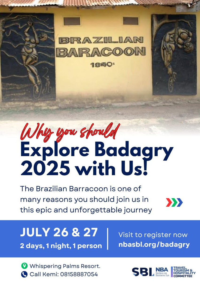 nbasblofficial's tweet image. Another episode of why you should join us in the Badagry 2025 Tour.
Did you know that the Brazilian Barracoon, built in the 1840s by Brazilian slave merchants, confined captives in 40 cramped rooms before their harrowing journey across the Atlantic? Now a museum, it preserves…