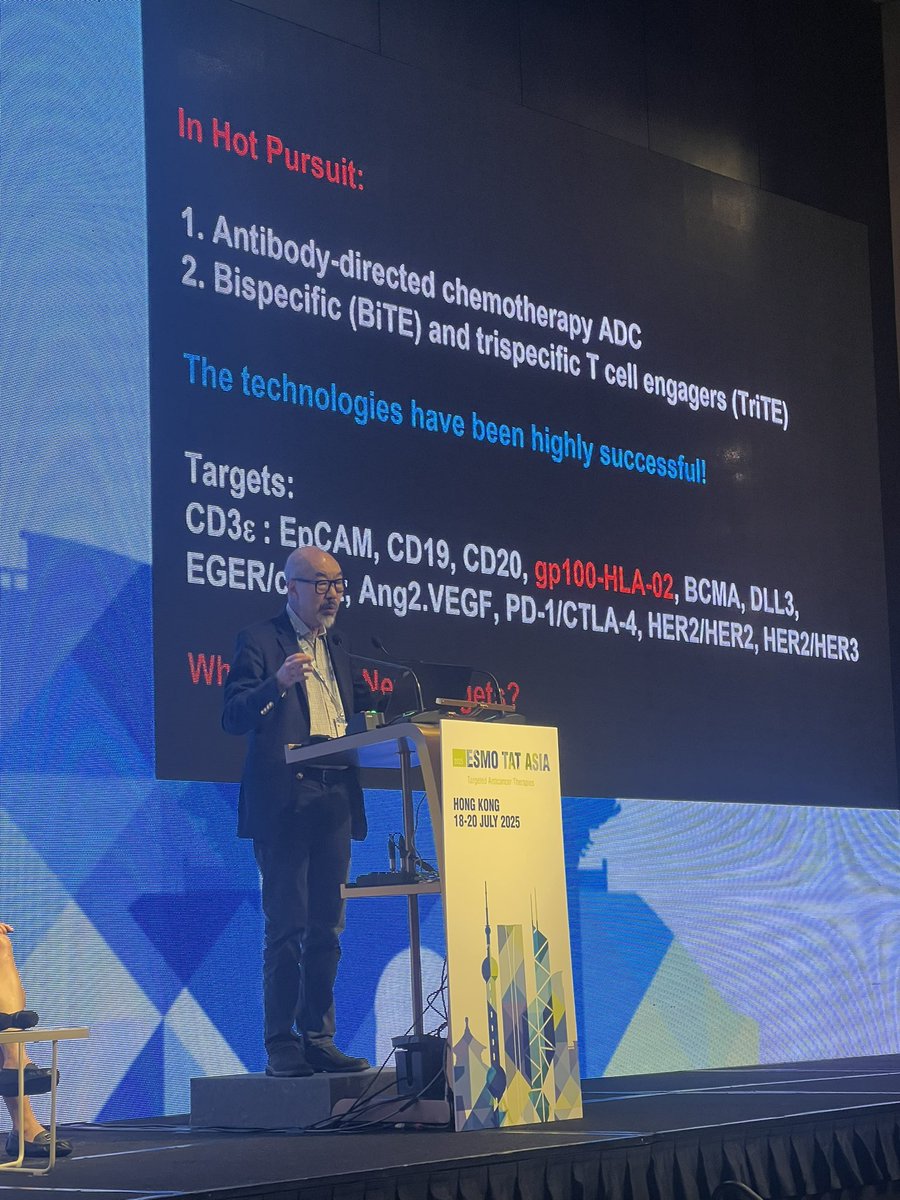 L_Gil22's tweet photo. Honoured to be presenting in the same session as Prof Tak Mak  highlighting the importance of a strong ecosystem in biotech and the importance of immunology.   #ESMOTATAsia25.  Thank you @myESMO for including the patient voice in this very important conversation. https://t.co/ZsGHA1XiN7