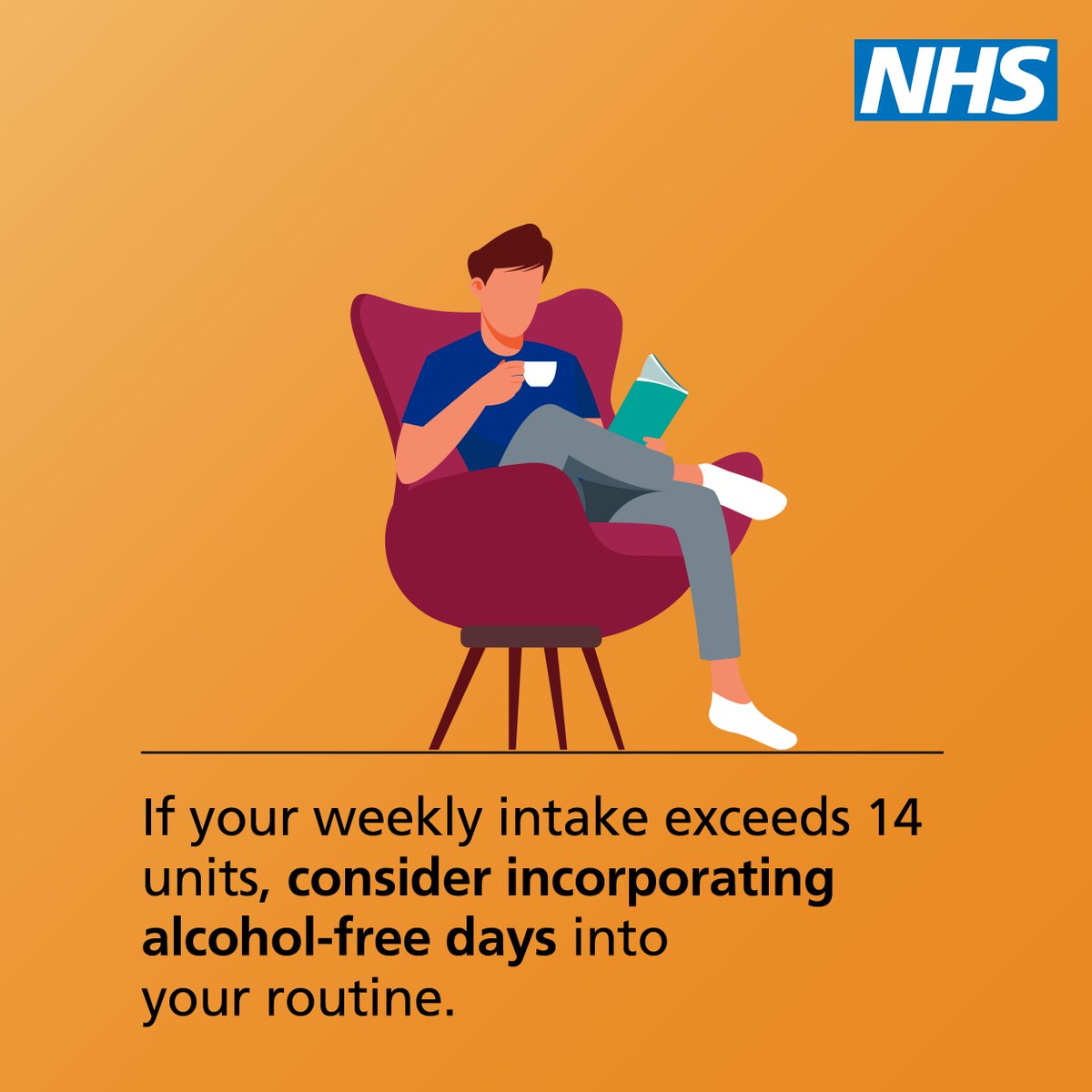 NHSuk's tweet image. Know your units, know your limits.
There isn’t a completely safe amount of alcohol you can drink, but you are at lower risk of harm if you drink 14 units or less a week.
Tracking your units helps you stay in control.
ℹ️ nhs.uk/live-well/alco…